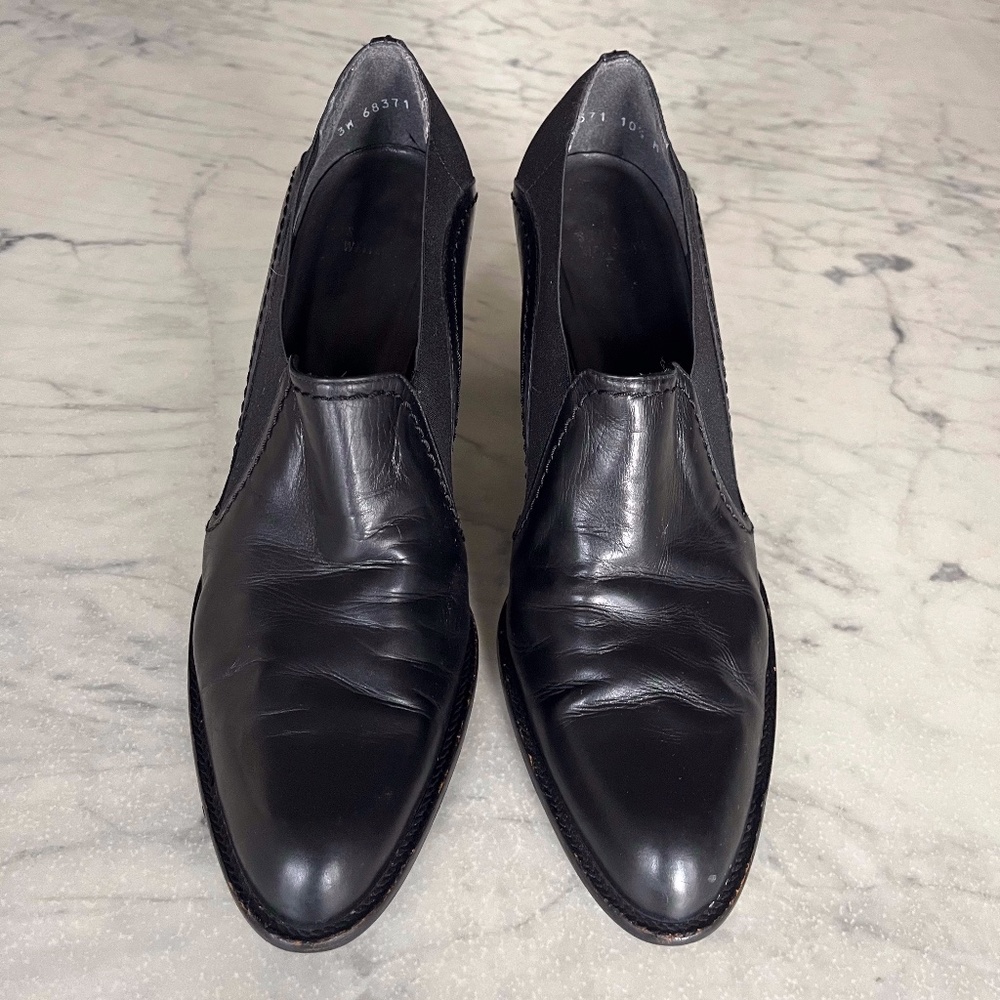 Stuart Weitzman Black Leather Loafer